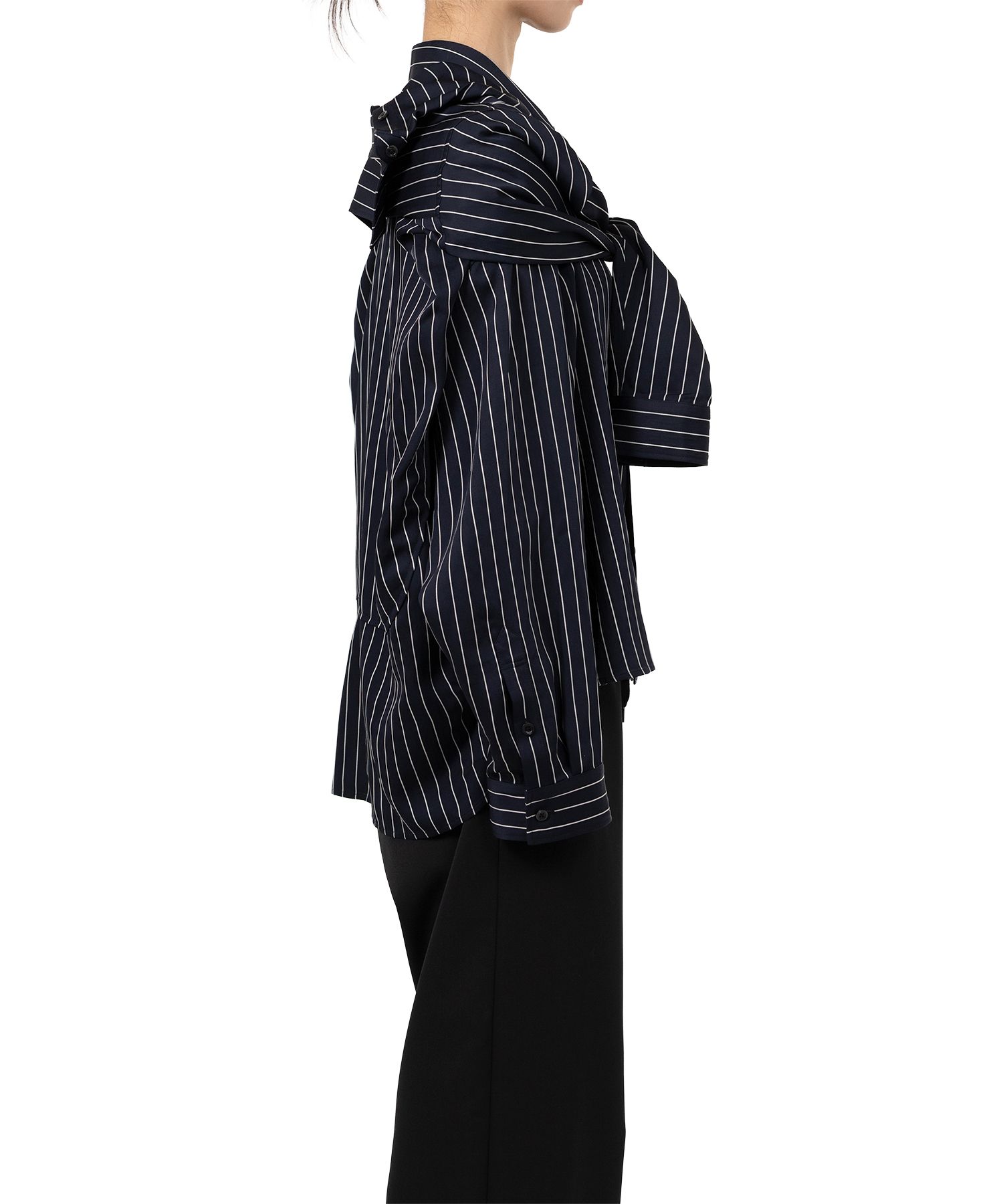 Sleeve Layered Stripe Shirt