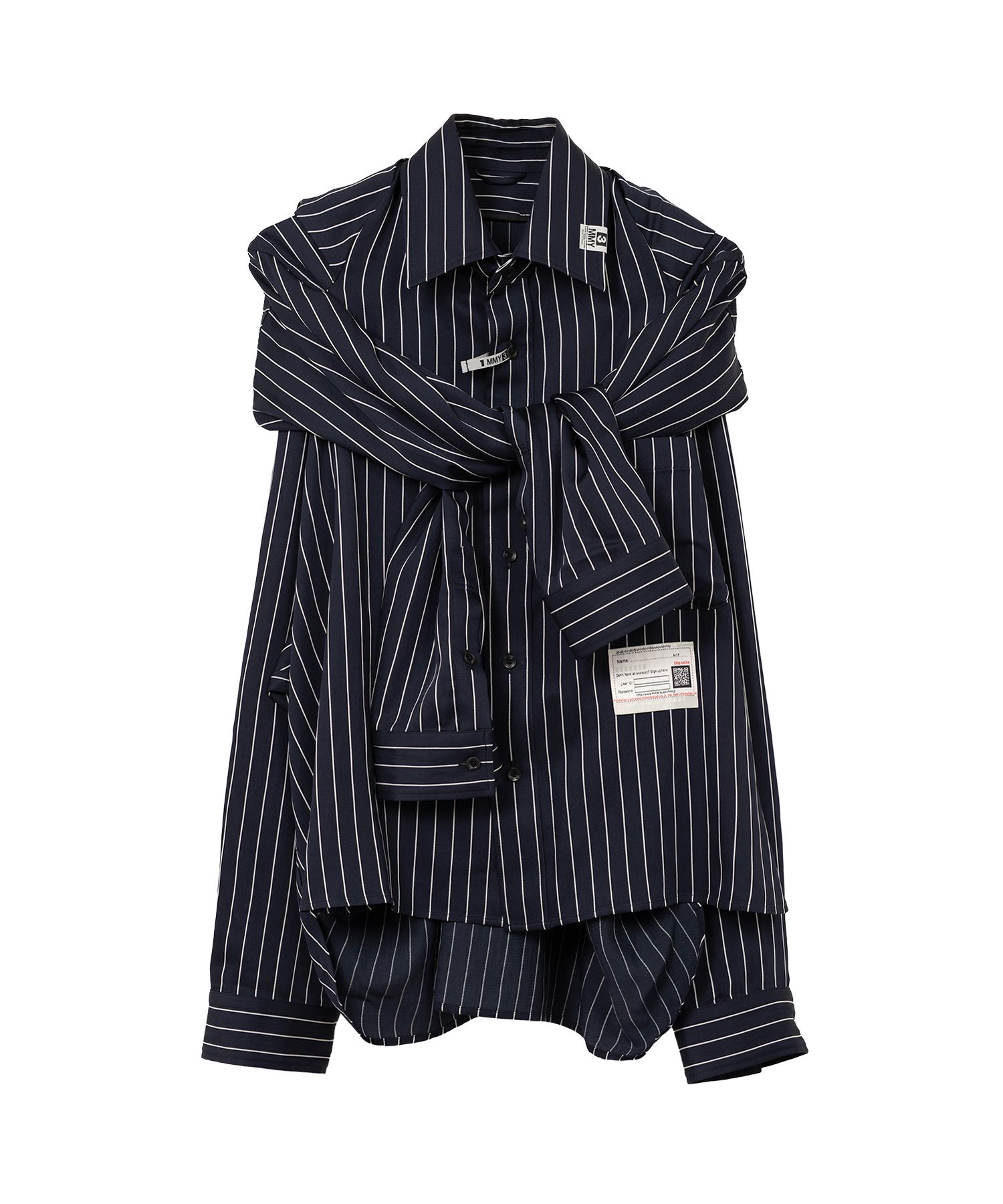 MIHARA YASUHIRO◆長袖シャツ/36/コットン/BLK/無地/17-050-711-7725-3-0/アシンメトリー Maison MIHARA YASUHIRO ONLINE STORE（ミハラヤスヒロ