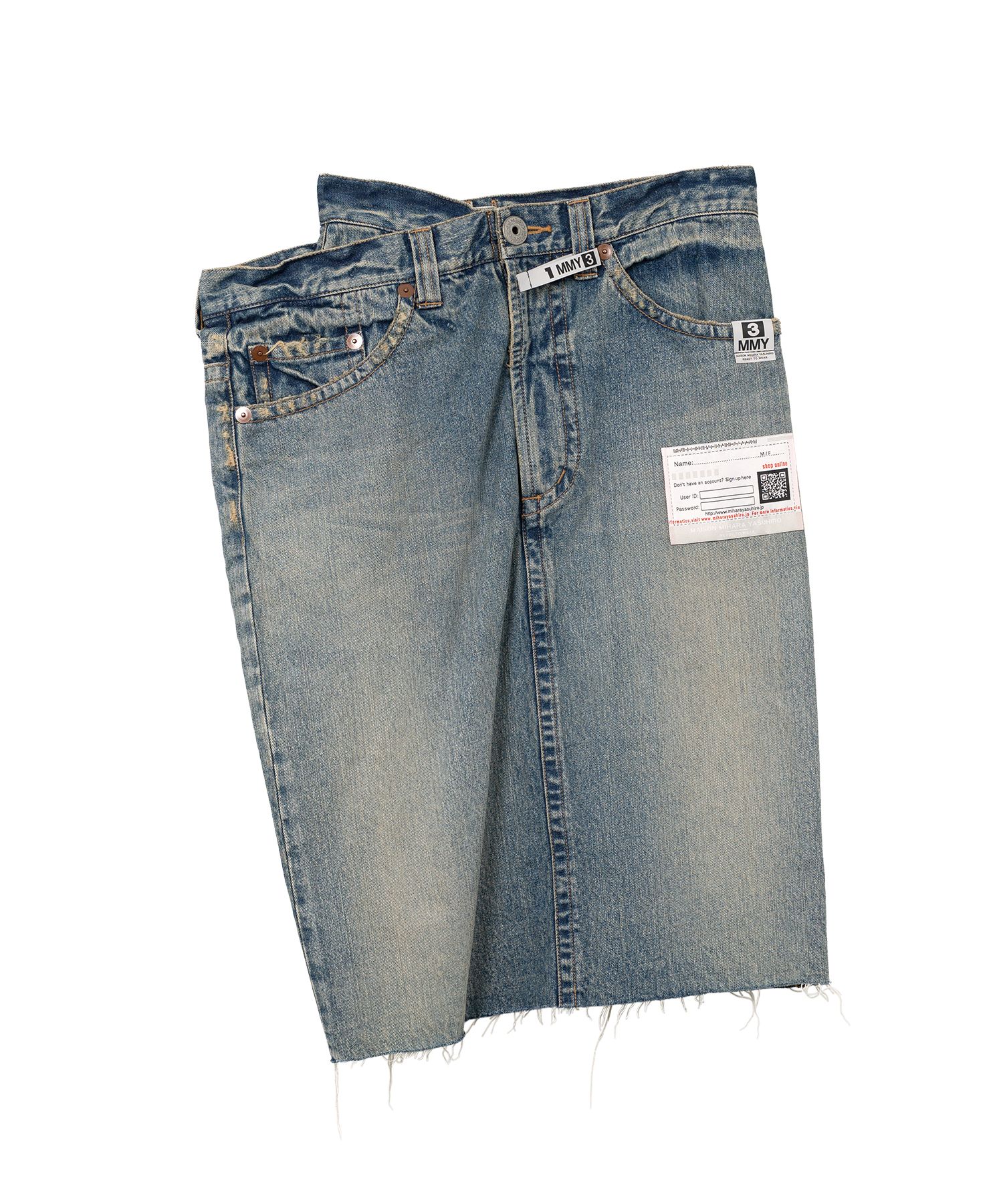MAISON MIHARA YASUHIRO メゾンミハラヤスヒロデニムスカート MIHARA YASUHIRO/ミハラヤスヒロ】DENIM PANTS COMBNED SKIRT