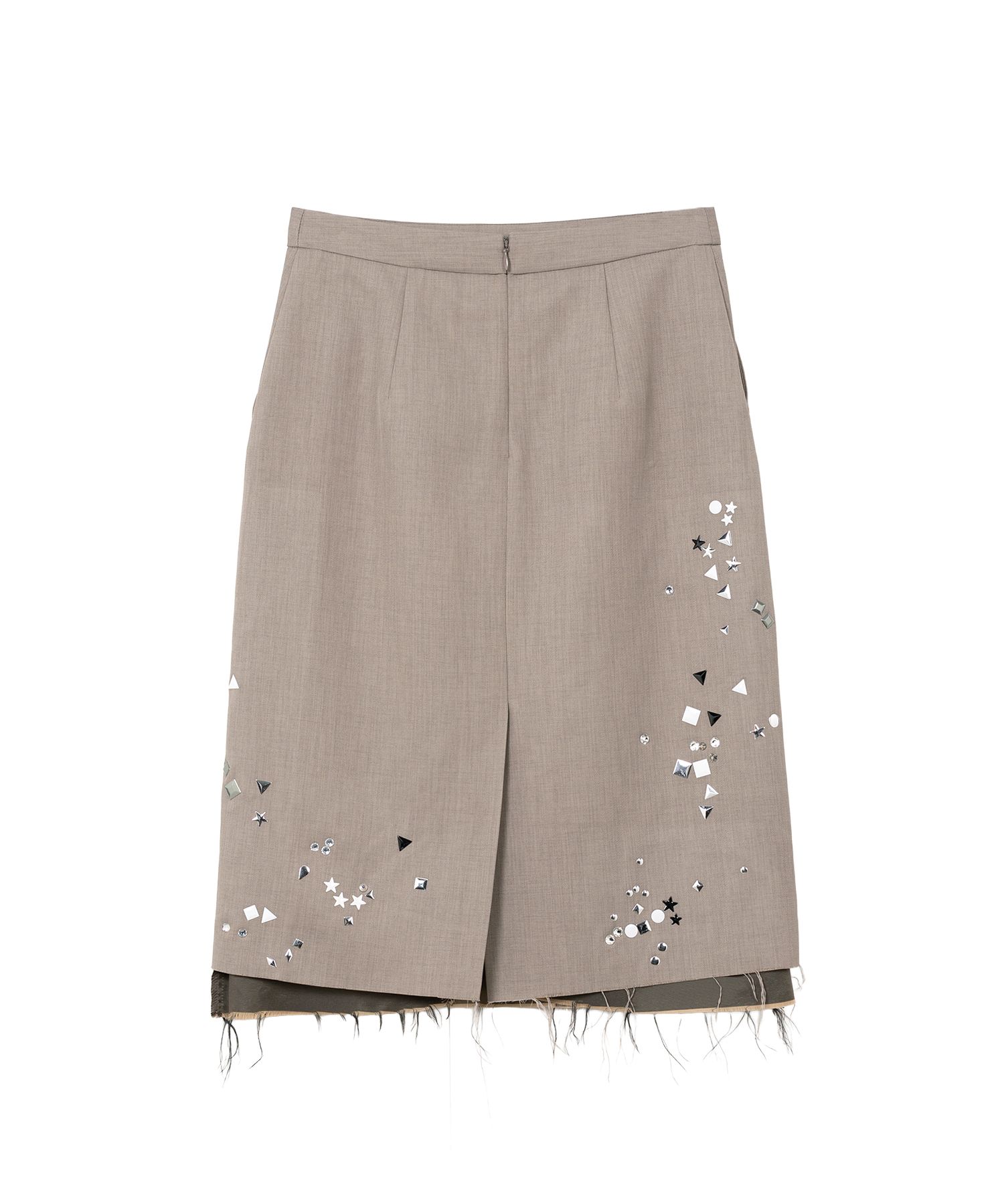 Maison MIHARA YASUHIROロングスカート シルバー　ラメ　箔 Maison MIHARA YASUHIRO ONLINE STORE（ミハラヤスヒロ