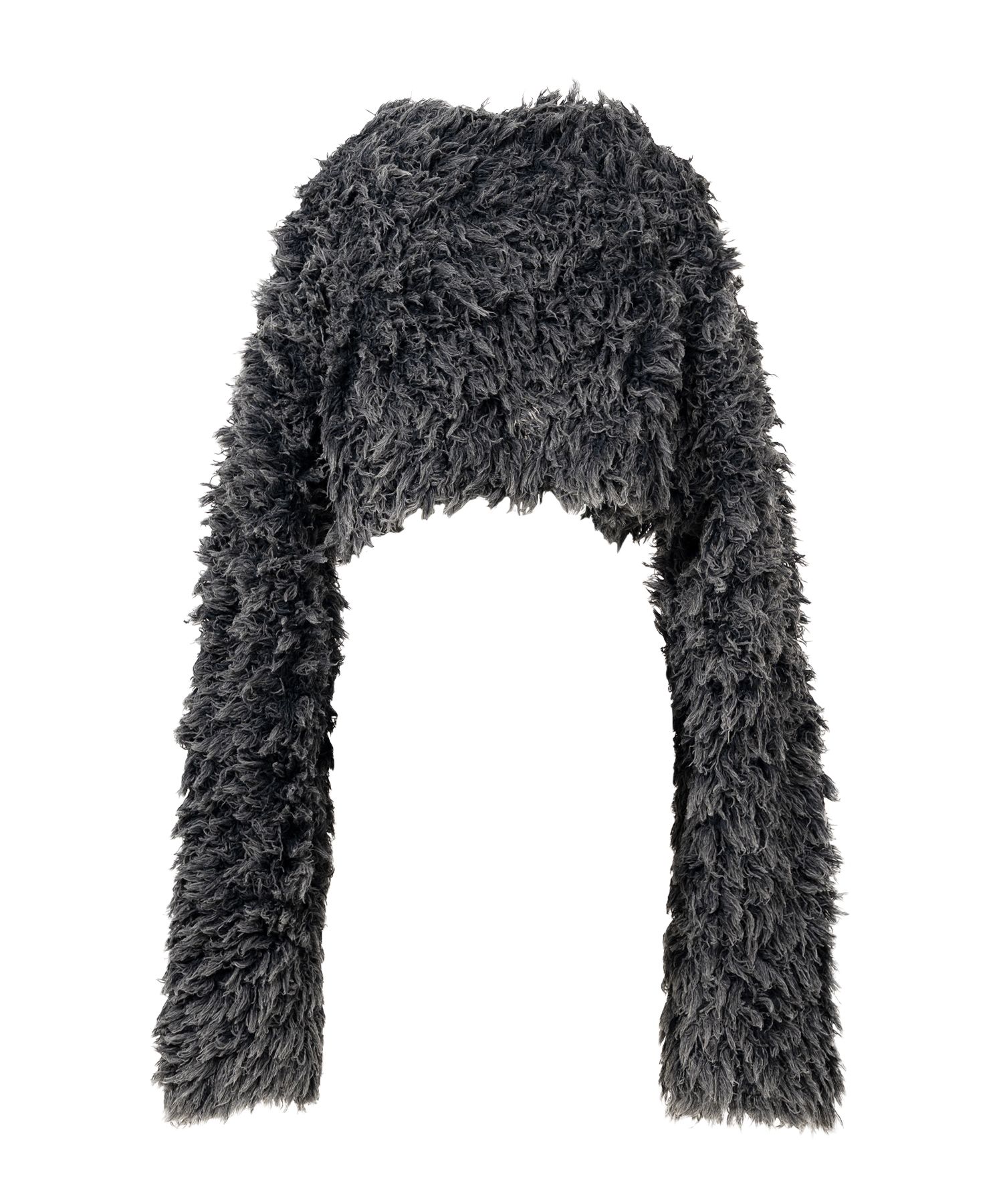 Bleached Shaggy Cropped Knit Sweater