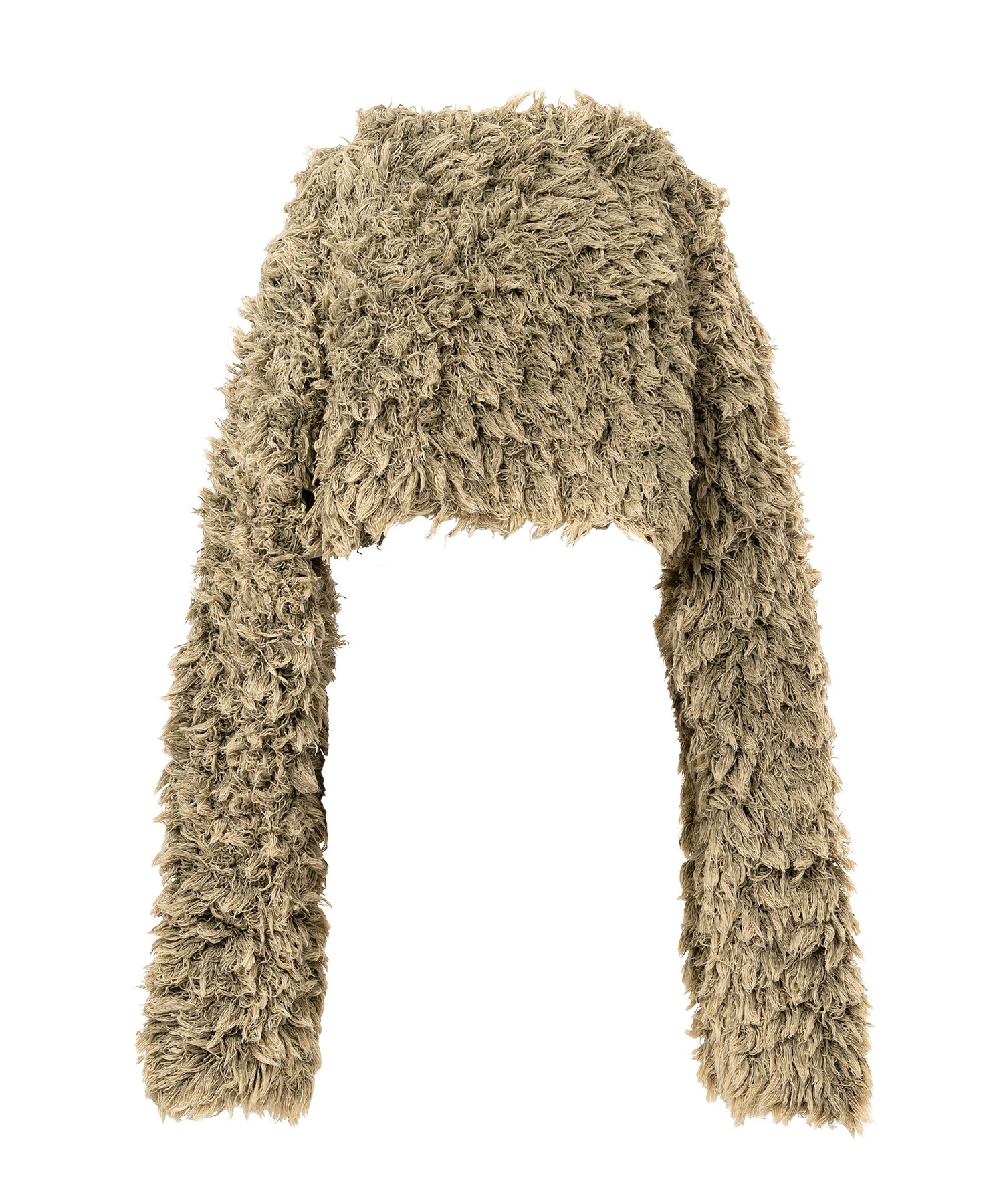 Bleached Shaggy Cropped Knit Sweater