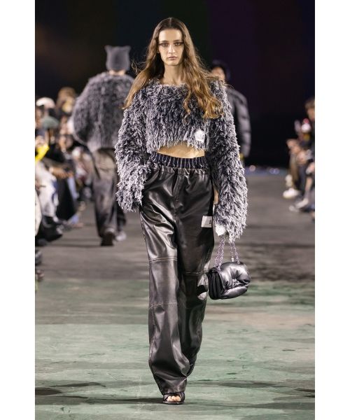 Bleached Shaggy Cropped Knit Sweater