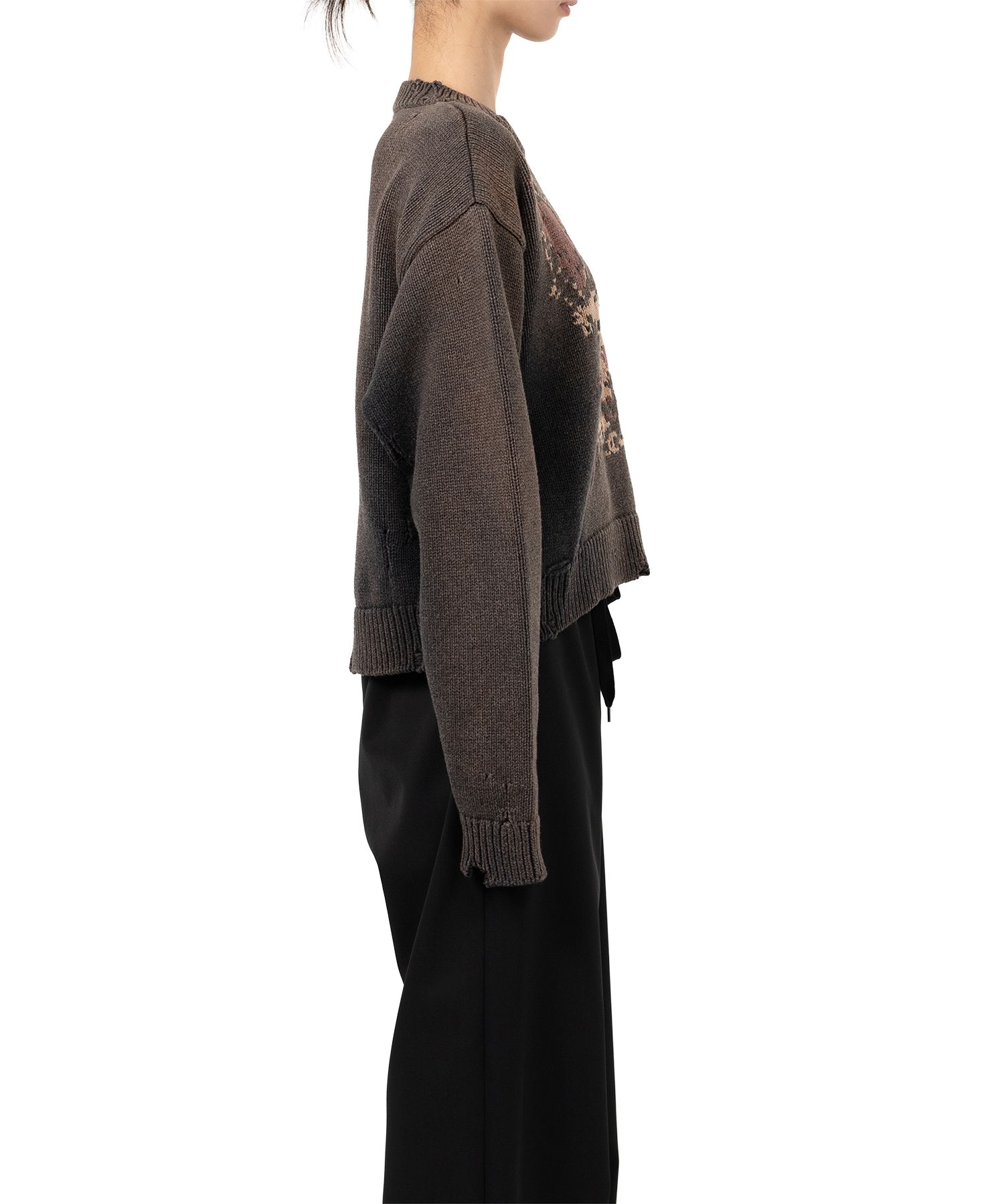 Cat Jacquard Knit Sweater