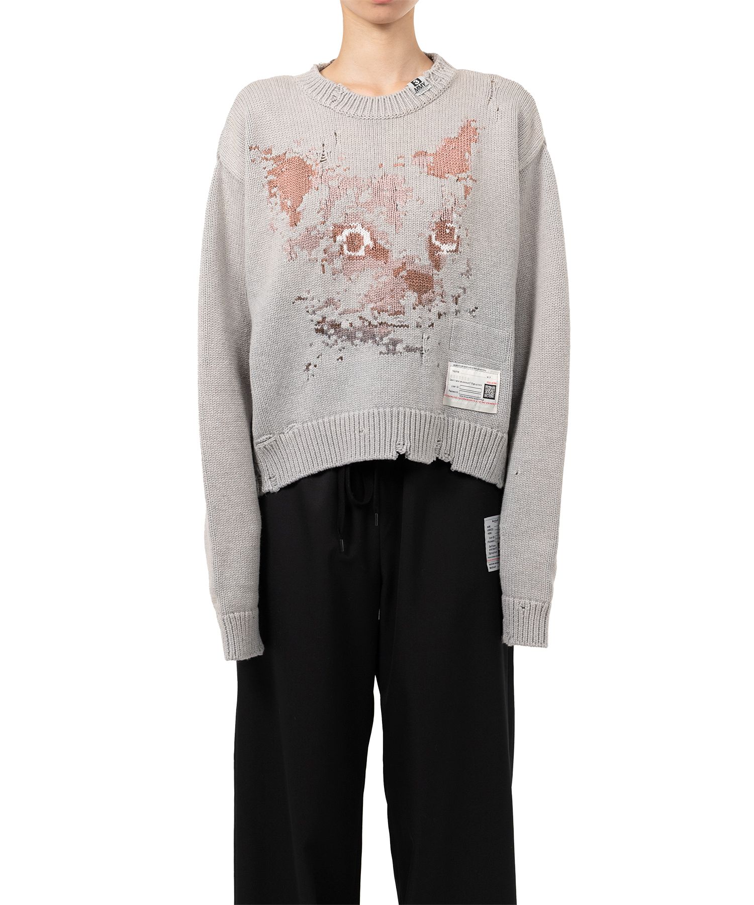 Cat Jacquard Knit Sweater