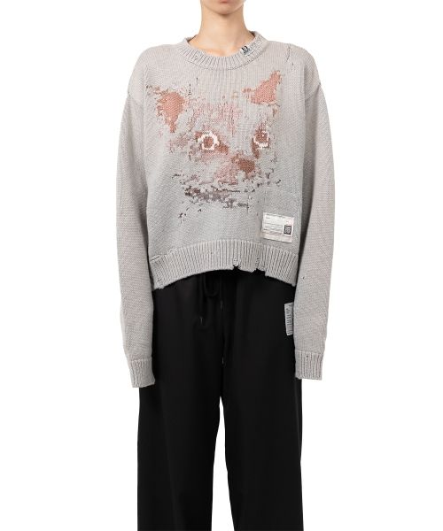 Cat Jacquard Knit Sweater