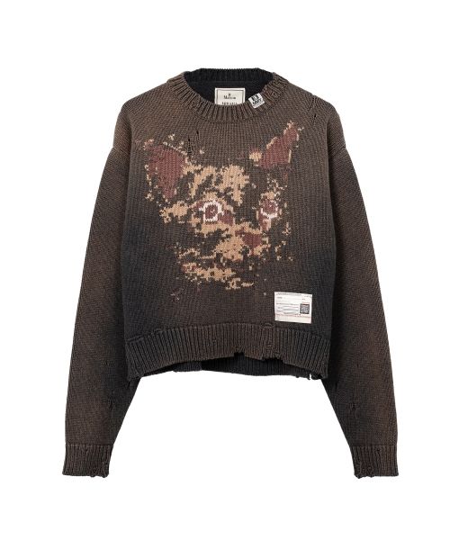 Cat Jacquard Knit Sweater