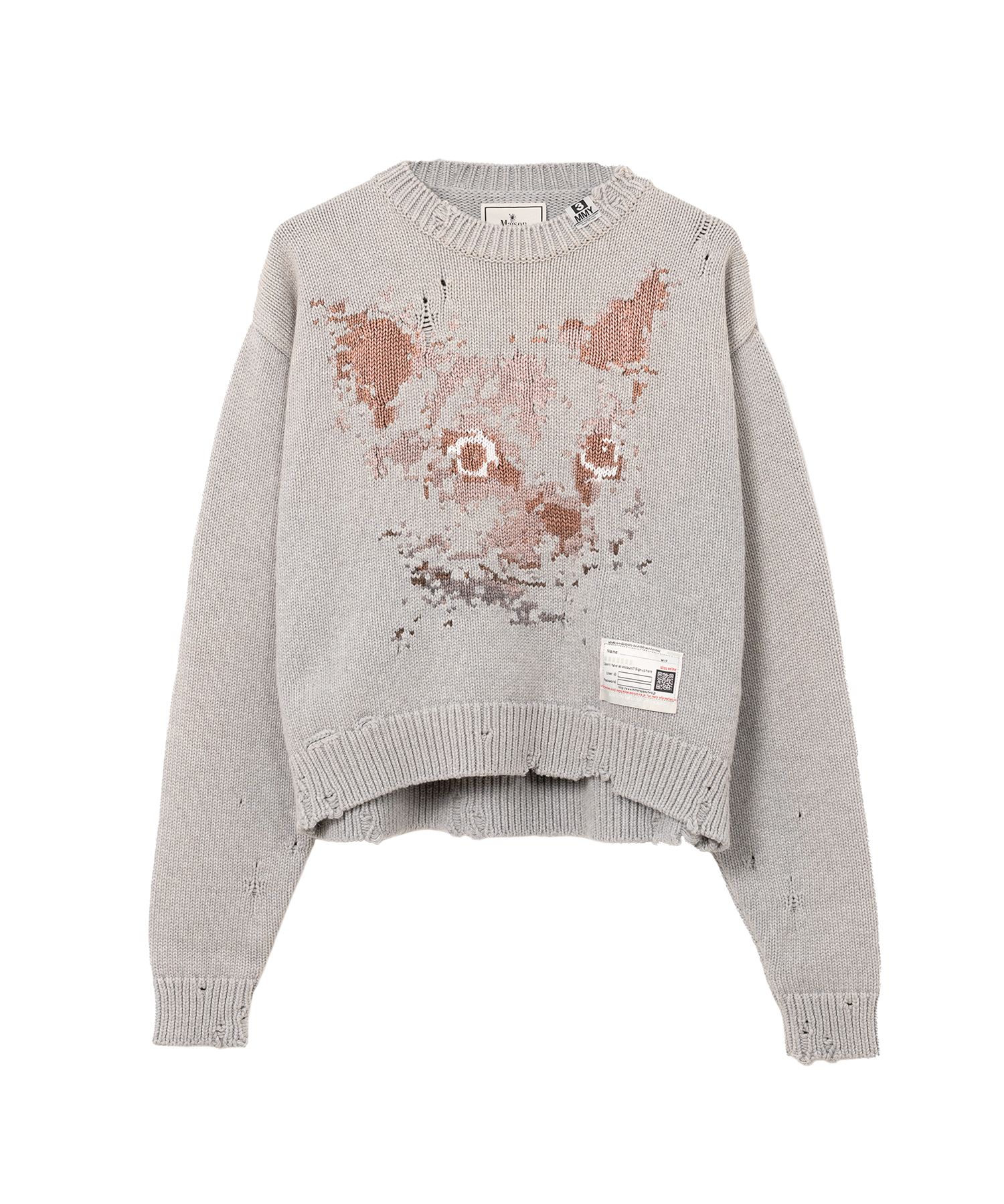 Cat Jacquard Knit Sweater