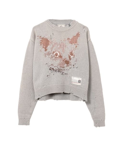 Cat Jacquard Knit Sweater