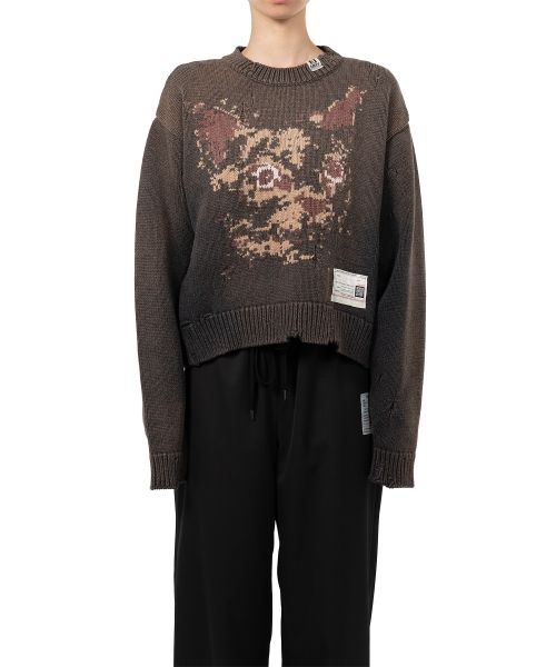 Cat Jacquard Knit Sweater