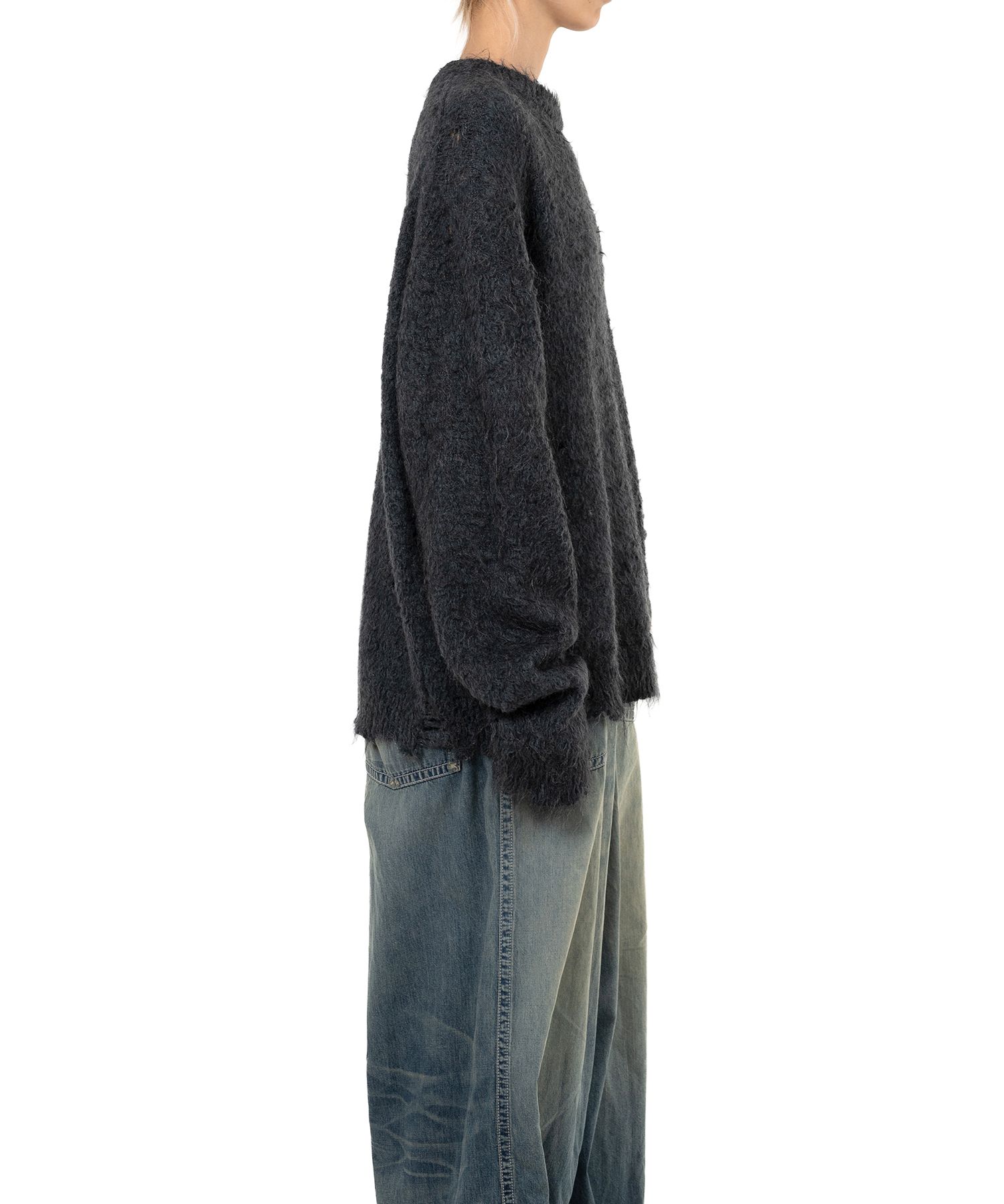 MIHARAYASUHIRO ダウンベスト size44 モヘア 編み込み 黒 MIHARAYASUHIRO ダウンベスト size44 モヘア 編み込み 黒