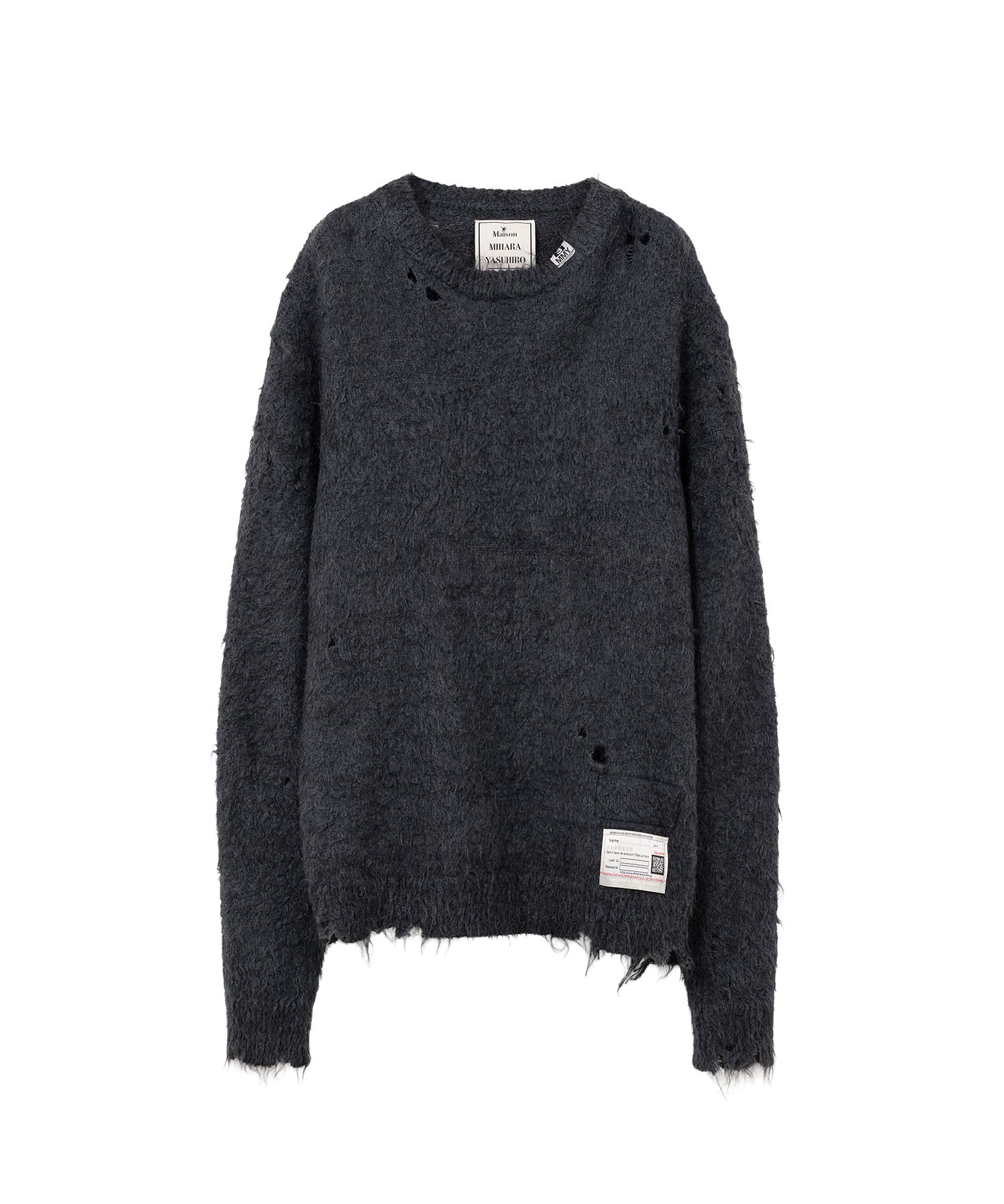 トップス 23AW Mihara Yasuhiro Cable Knit Pullover Miharayasuhiro Maison Mihara Yasuhiro Distressed Cable Knit