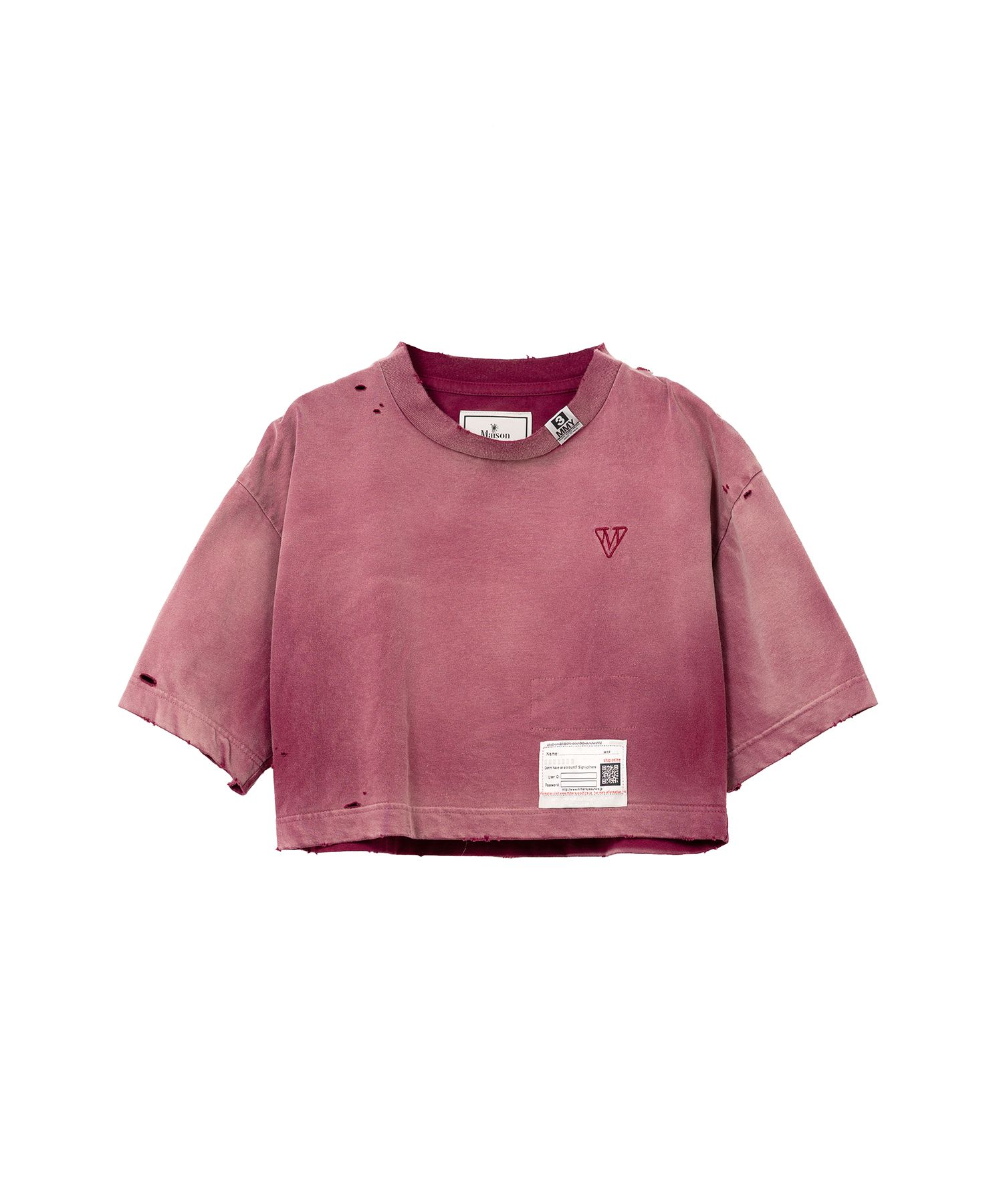 【MIHARA YASUHIRO】Sun Faded Like Crop Tシャツ 全３色 Maison MIHARA YASUHIRO ONLINE STORE（メゾンミハラヤスヒロ