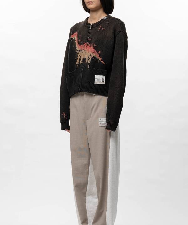 Dinosaur Jacquard Knit Cardigan