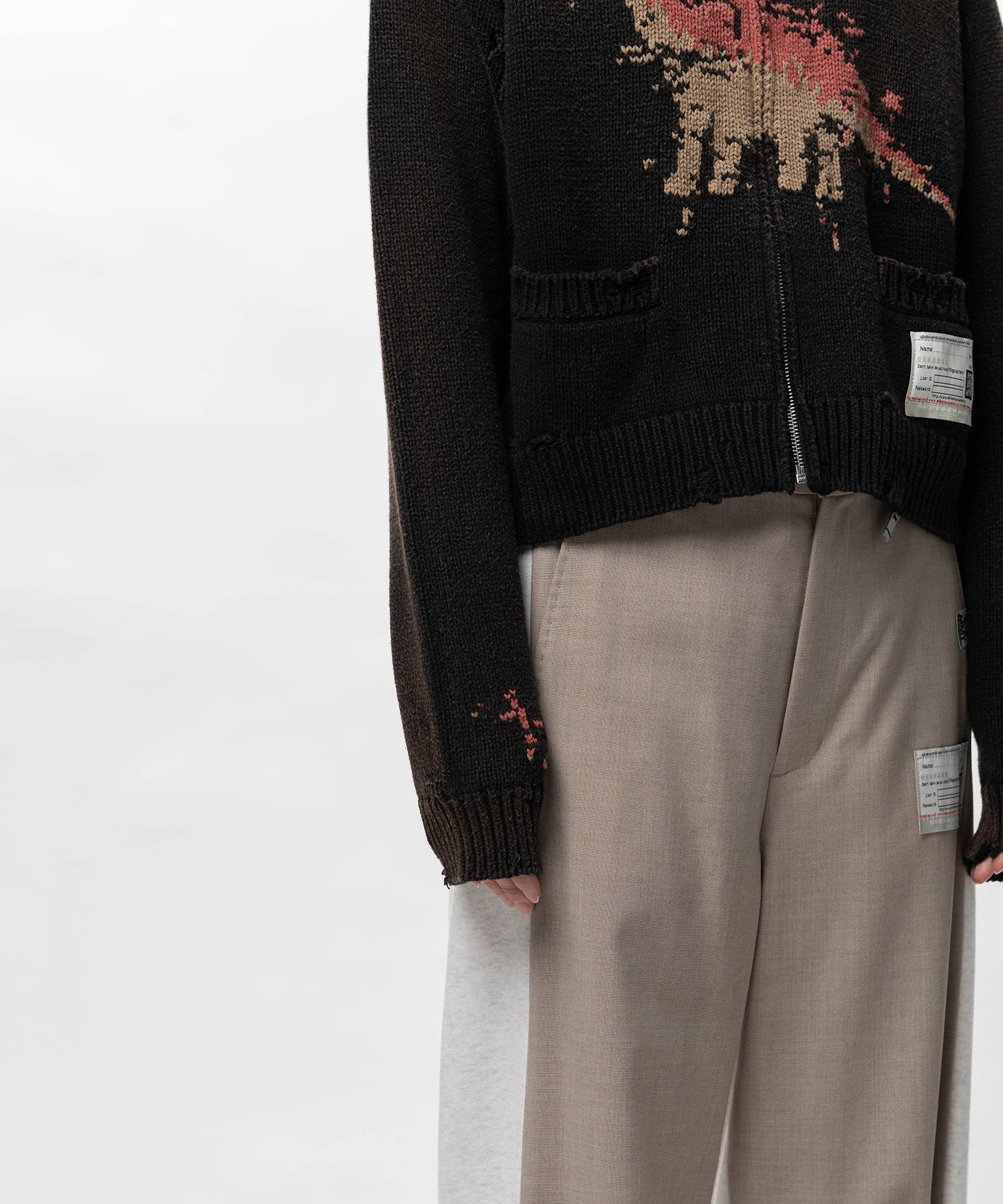 Dinosaur Jacquard Knit Cardigan