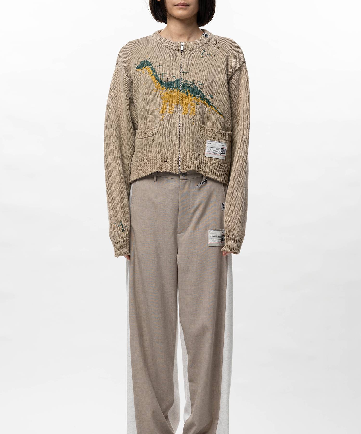 Dinosaur Jacquard Knit Cardigan