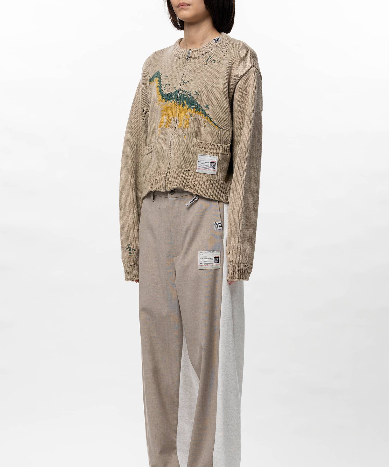 Dinosaur Jacquard Knit Cardigan