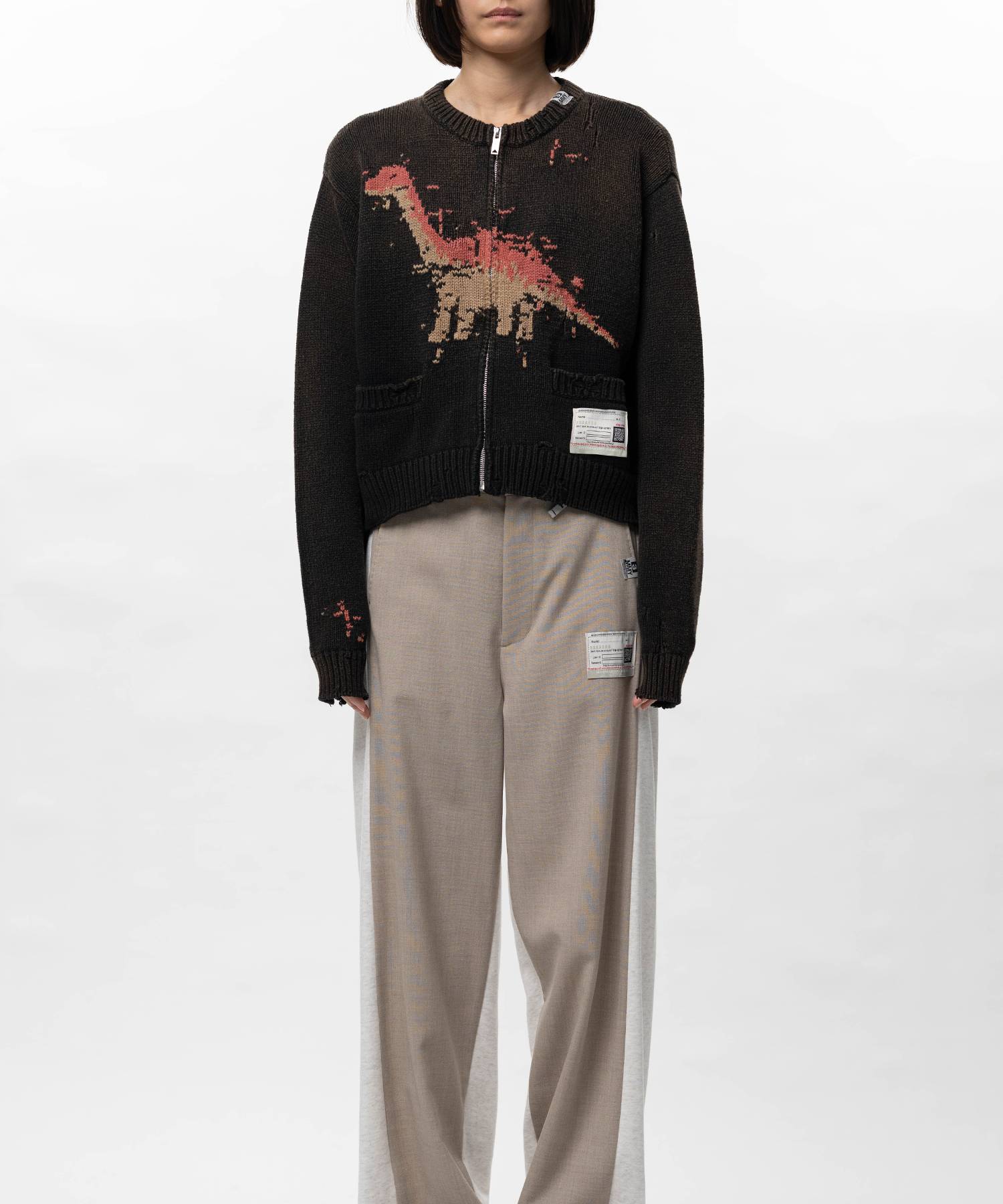 Dinosaur Jacquard Knit Cardigan