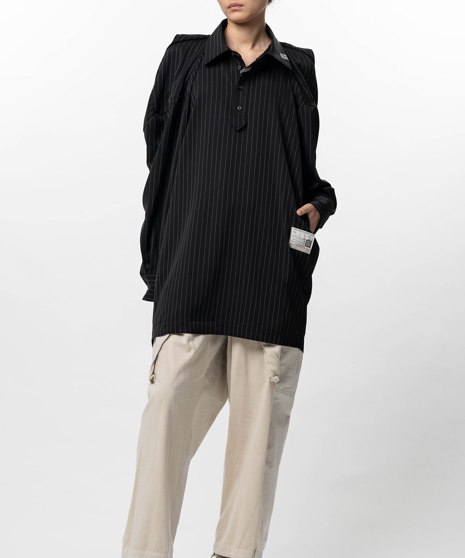 Vest Combined Stripe Shirt Dress