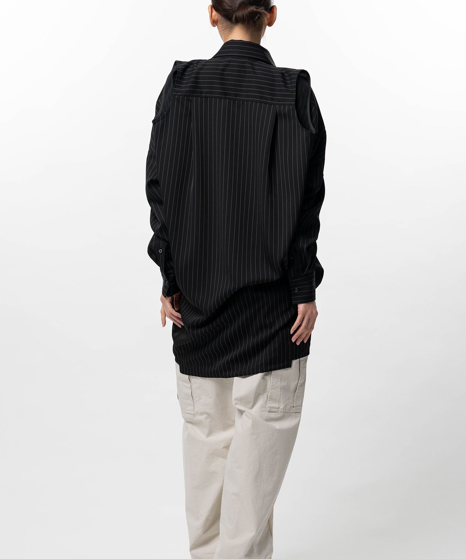 Vest Combined Stripe Shirt Dress