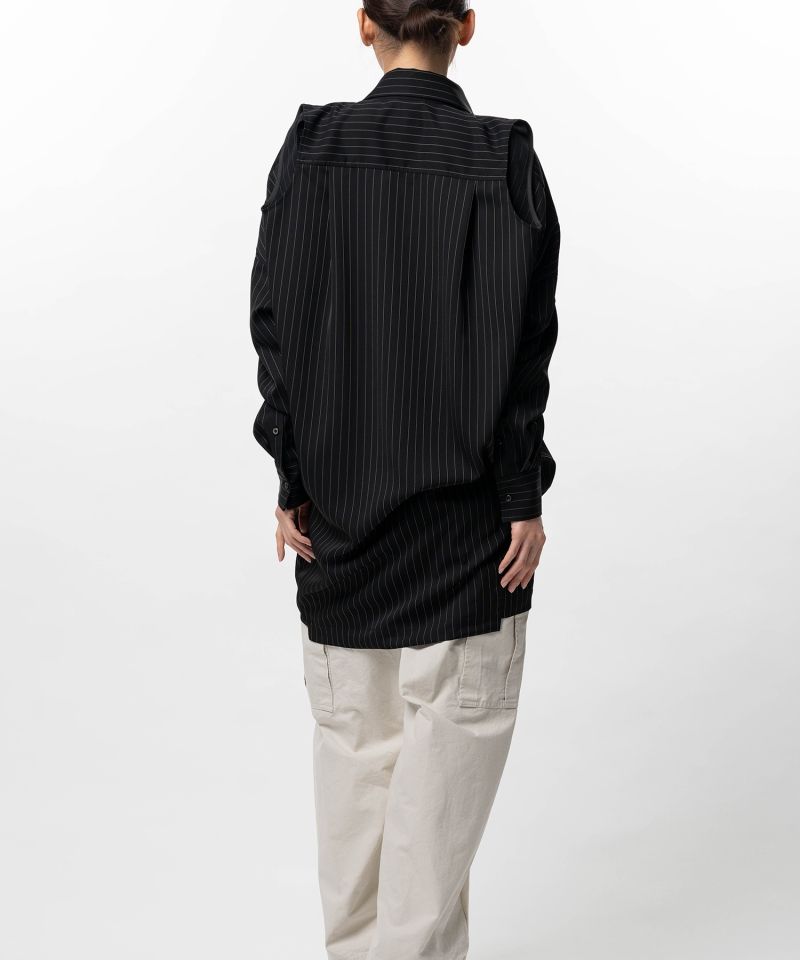 Vest Combined Stripe Shirt Dress