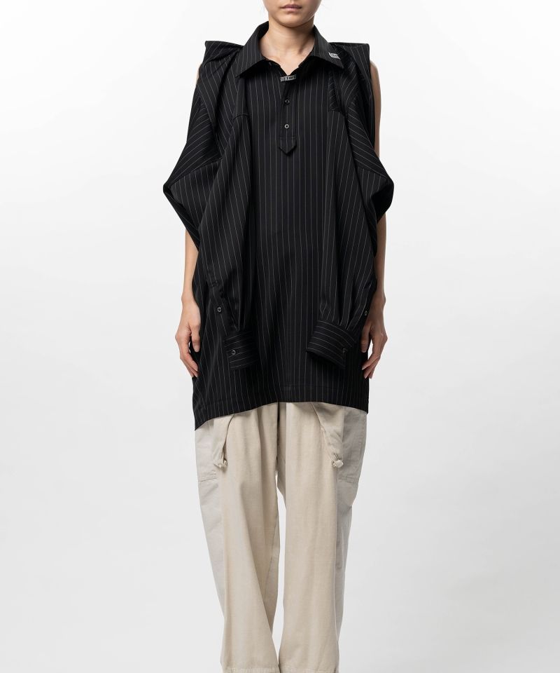 Vest Combined Stripe Shirt Dress