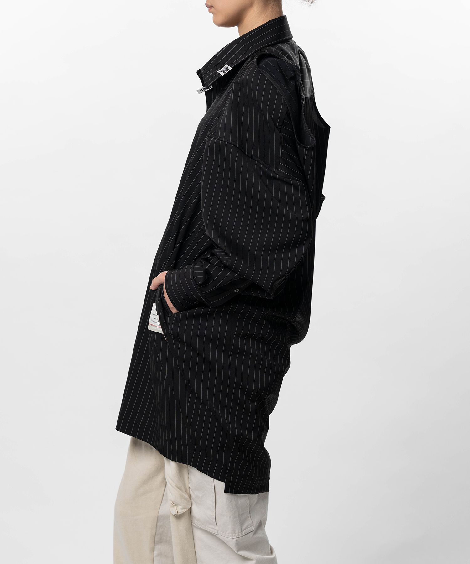 Vest Combined Stripe Shirt Dress