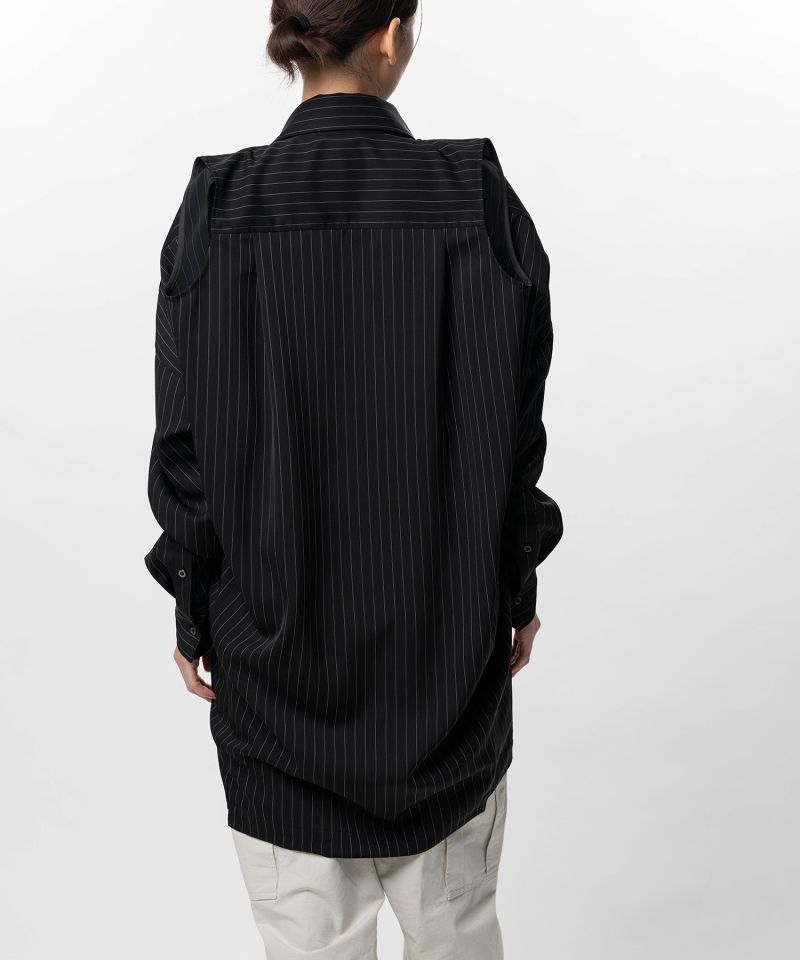 Vest Combined Stripe Shirt Dress