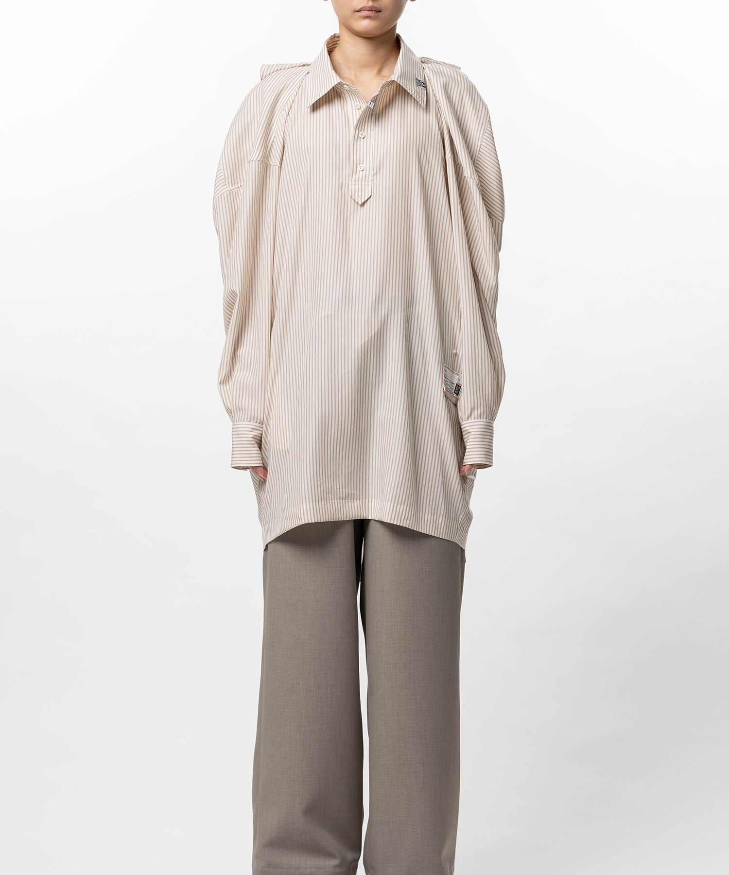 Vest Combined Stripe Shirt Dress