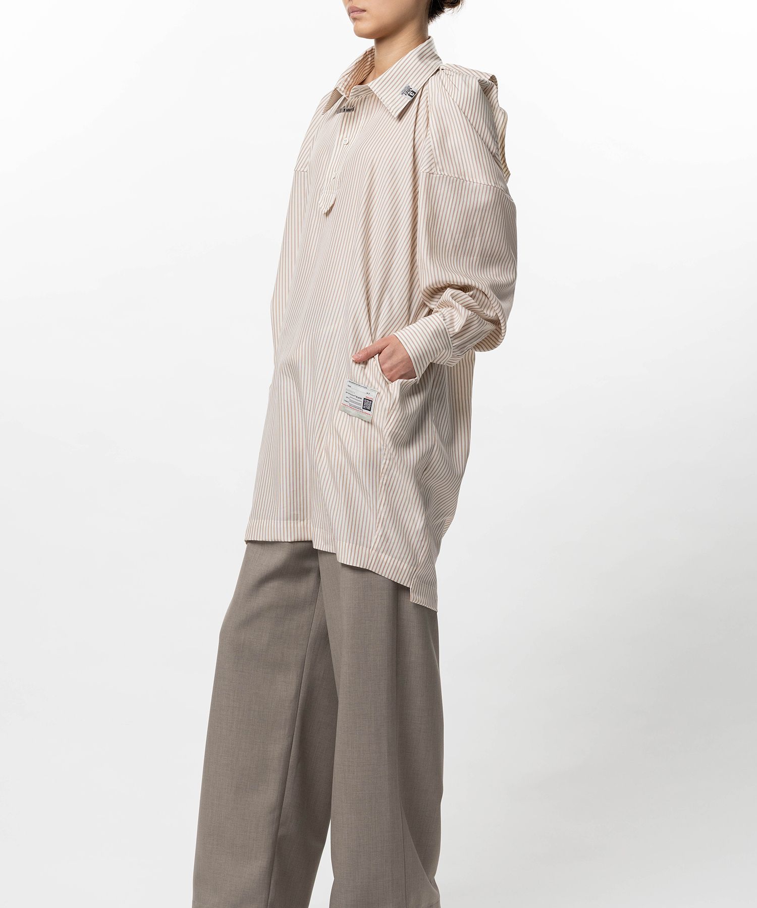 Vest Combined Stripe Shirt Dress