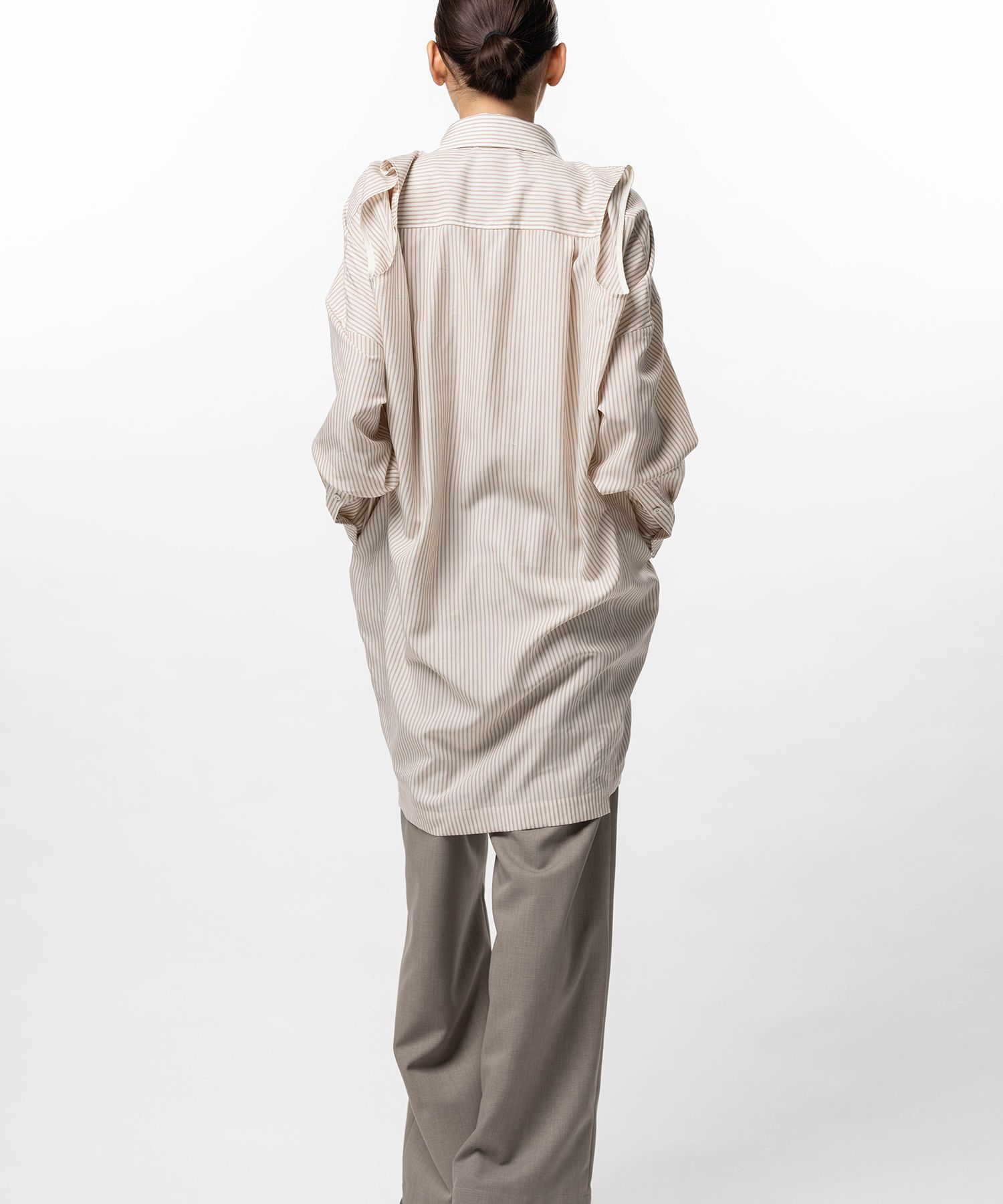 Vest Combined Stripe Shirt Dress