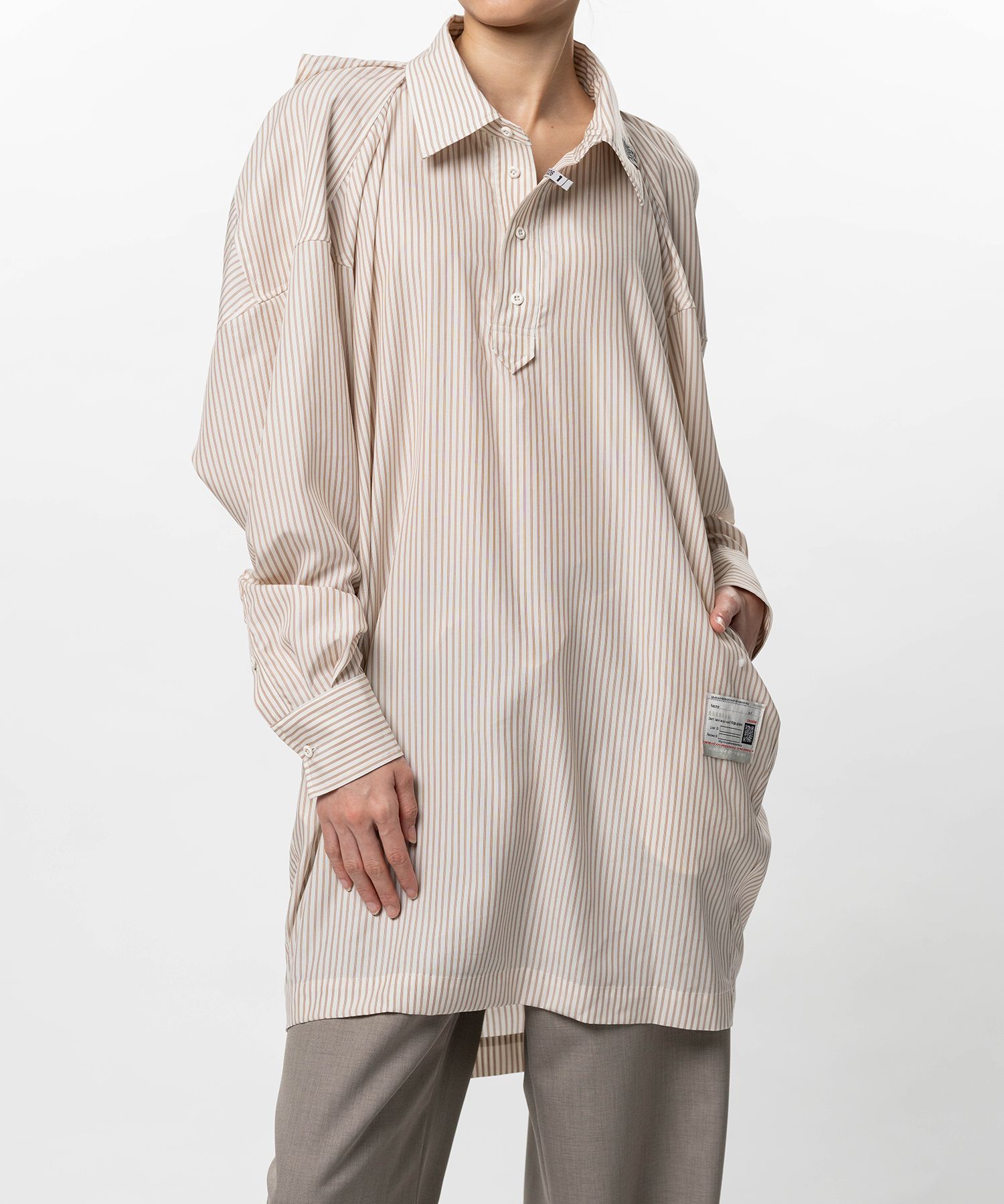 Vest Combined Stripe Shirt Dress