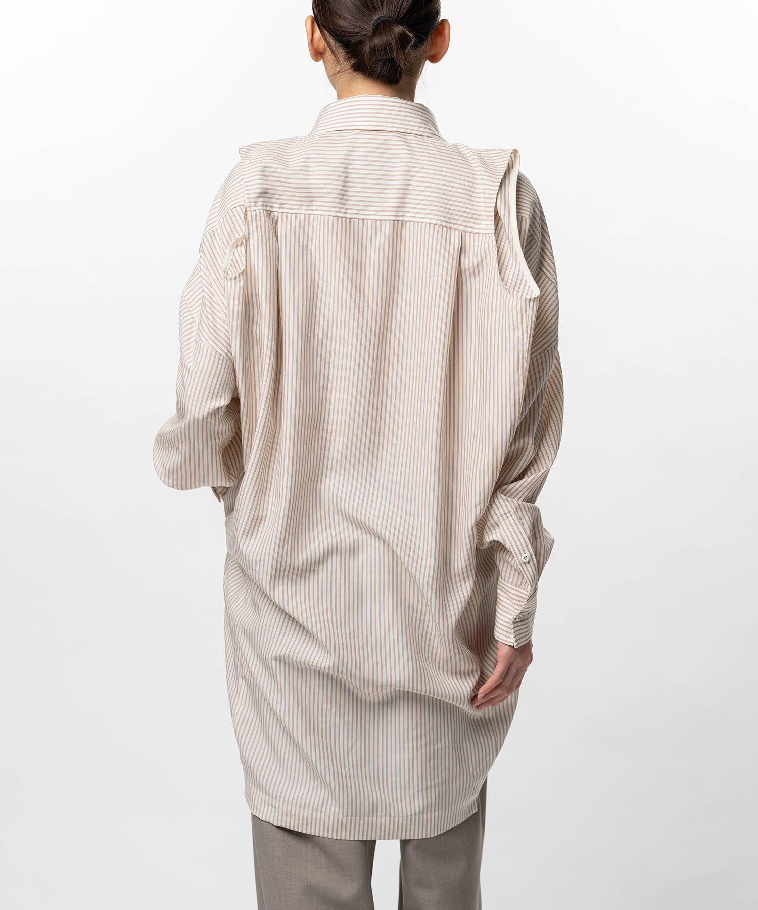 Vest Combined Stripe Shirt Dress