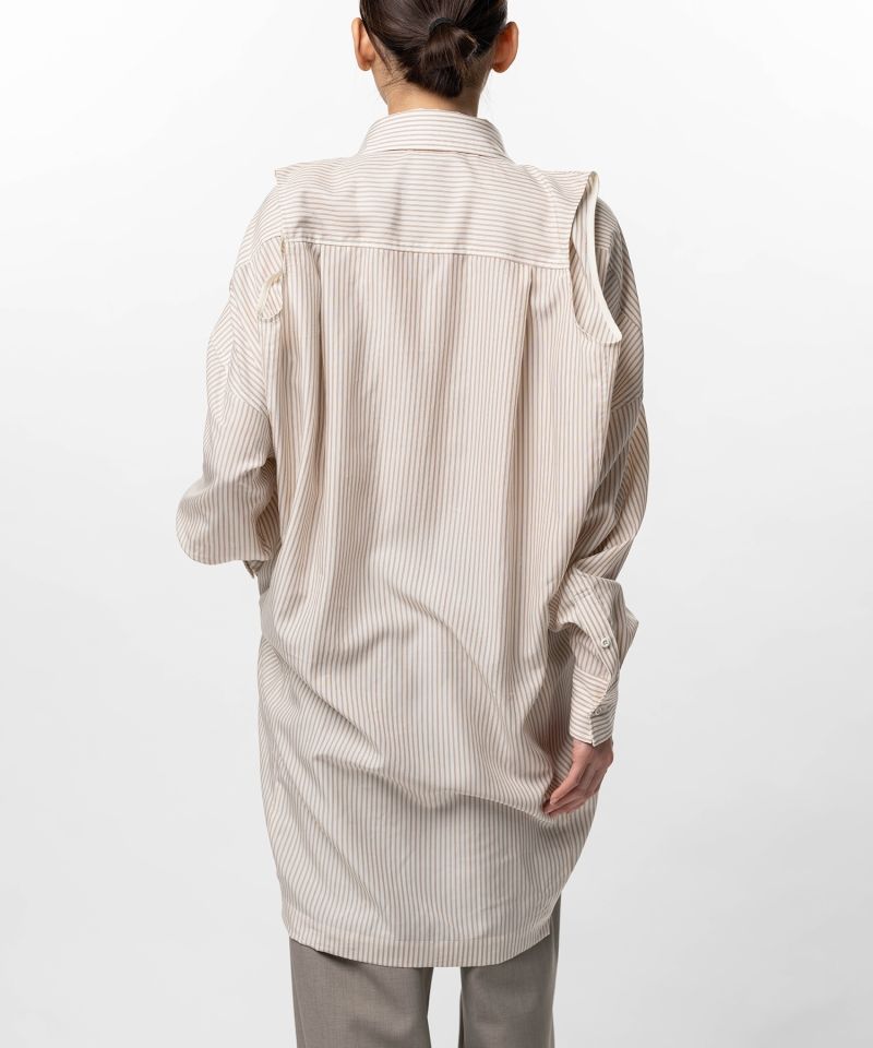 Vest Combined Stripe Shirt Dress