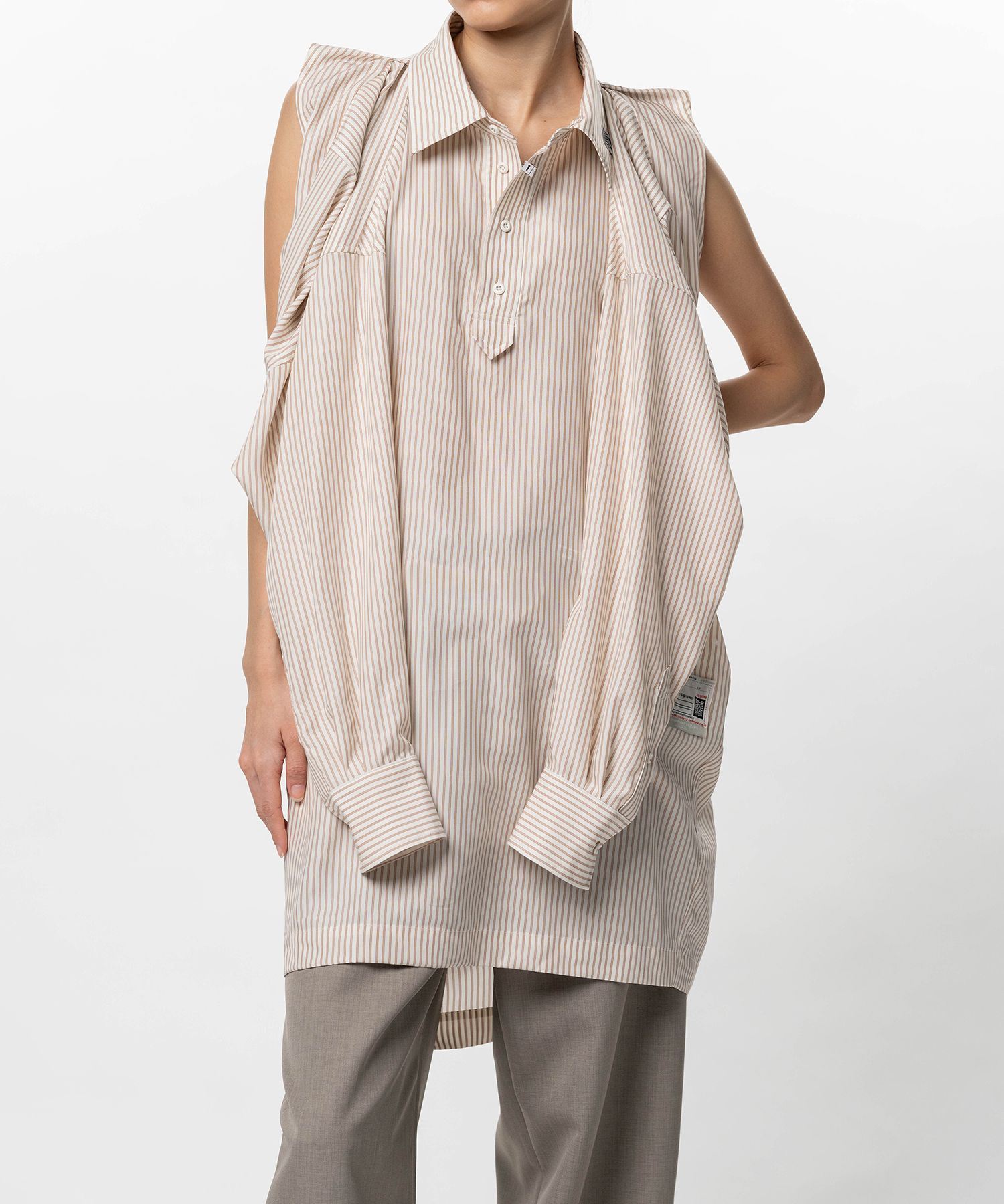 Vest Combined Stripe Shirt Dress