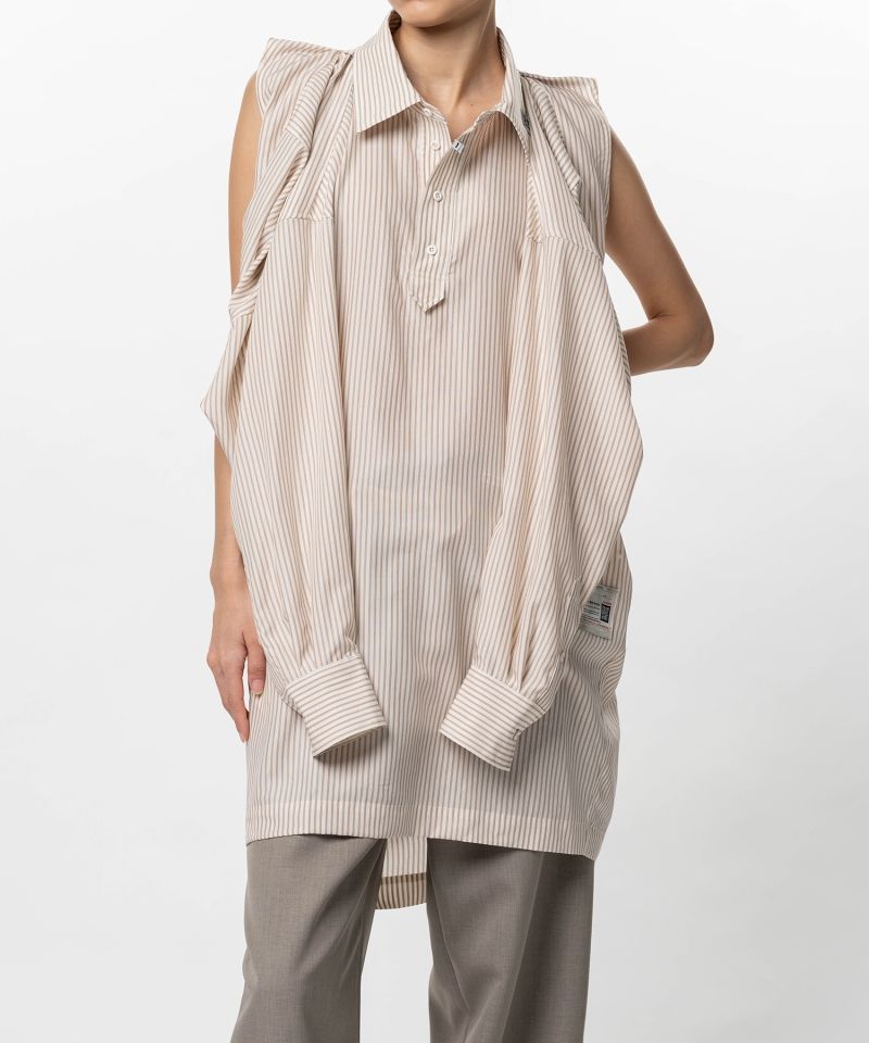 Vest Combined Stripe Shirt Dress