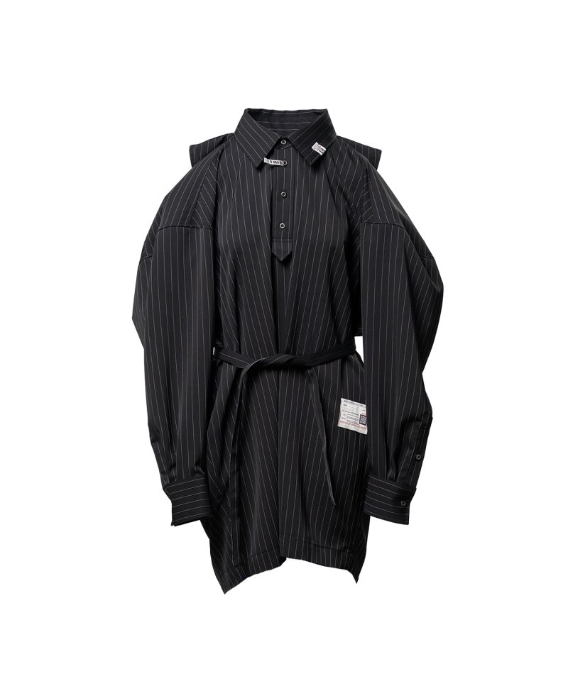 Vest Combined Stripe Shirt Dress