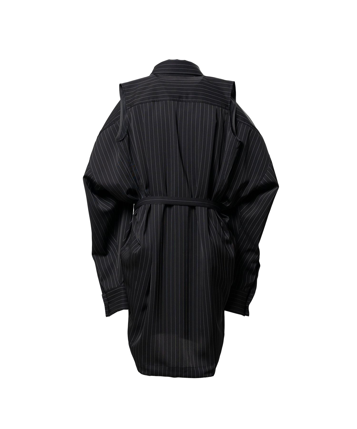 Vest Combined Stripe Shirt Dress