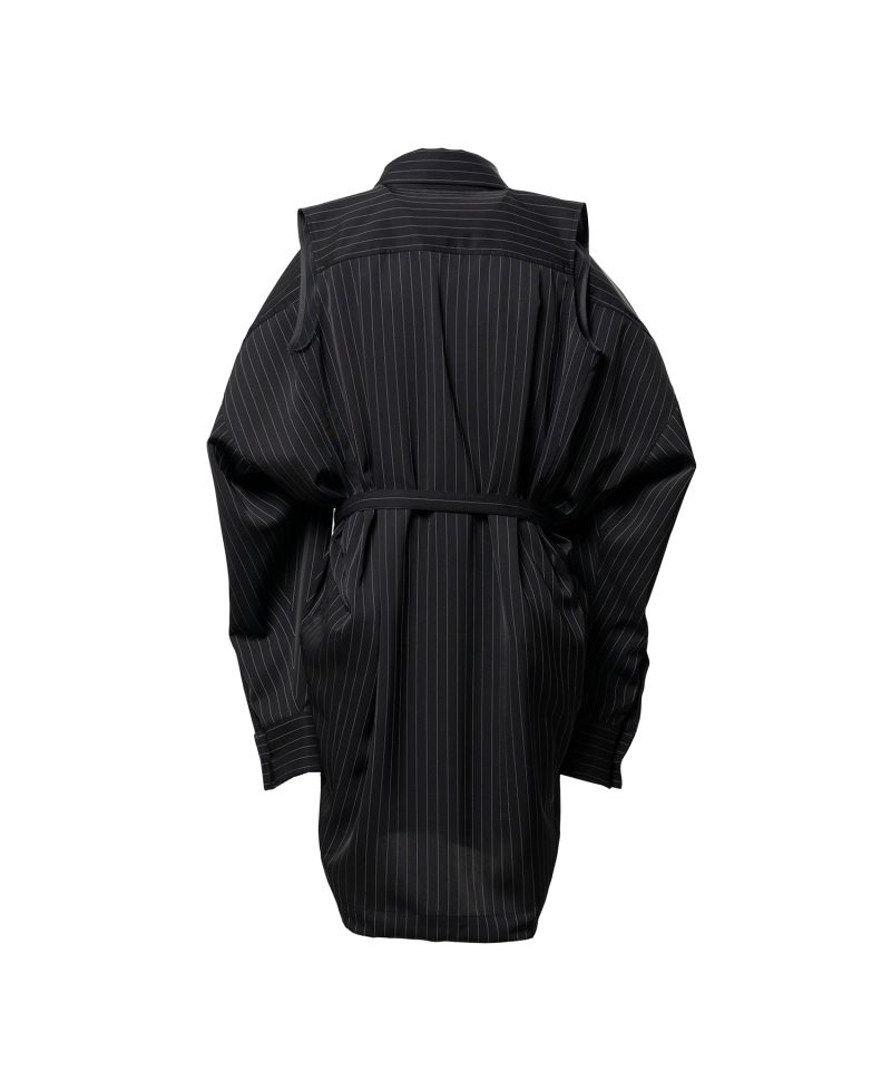 Vest Combined Stripe Shirt Dress