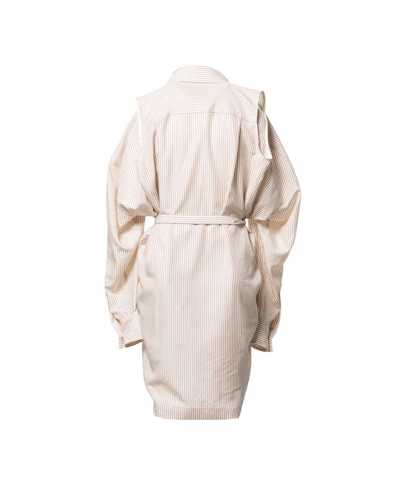 Vest Combined Stripe Shirt Dress