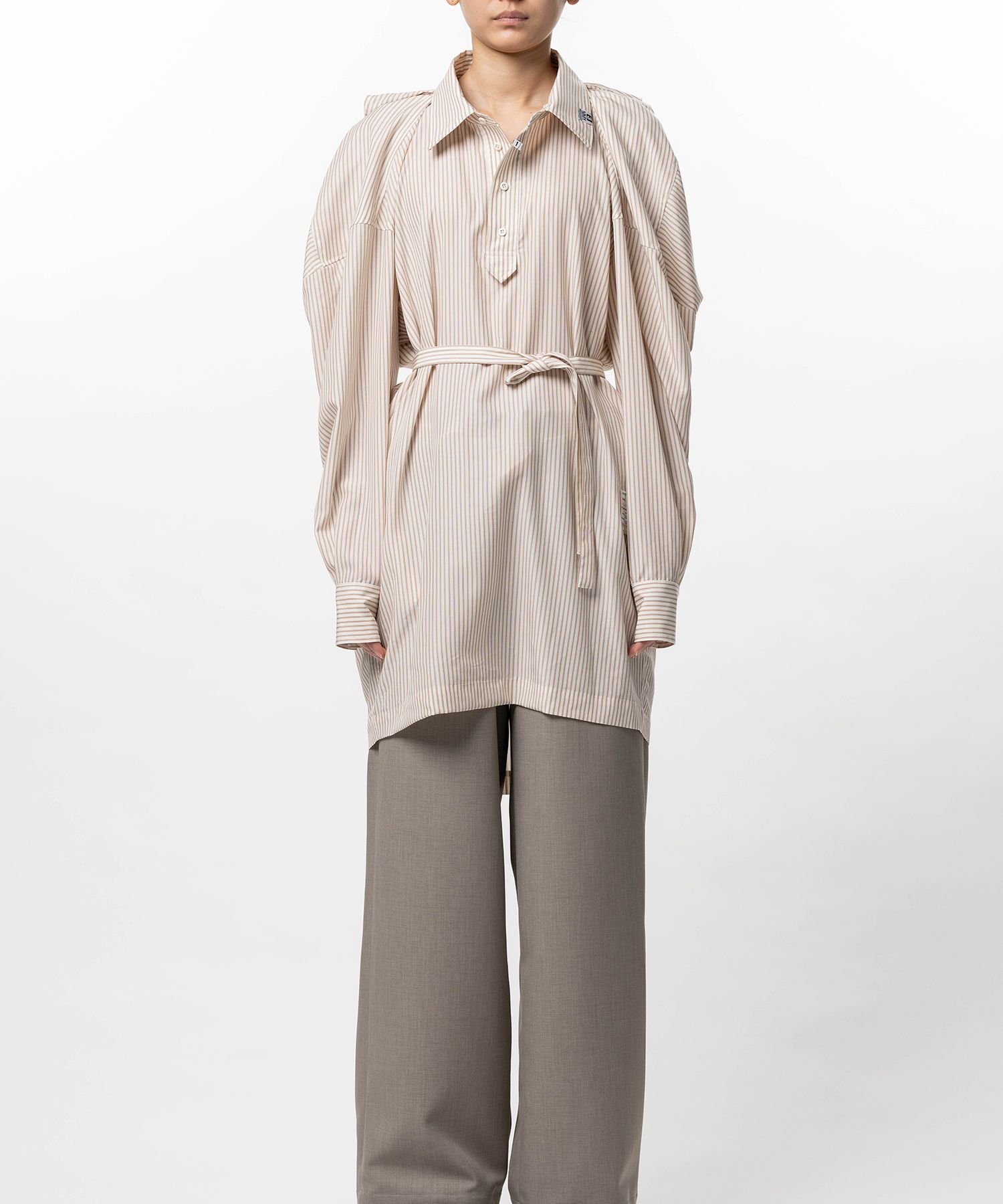 Vest Combined Stripe Shirt Dress