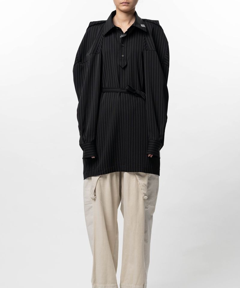 Vest Combined Stripe Shirt Dress