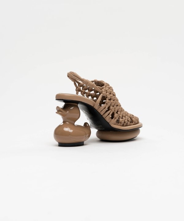 Duck Heel Intrecciato Sandals