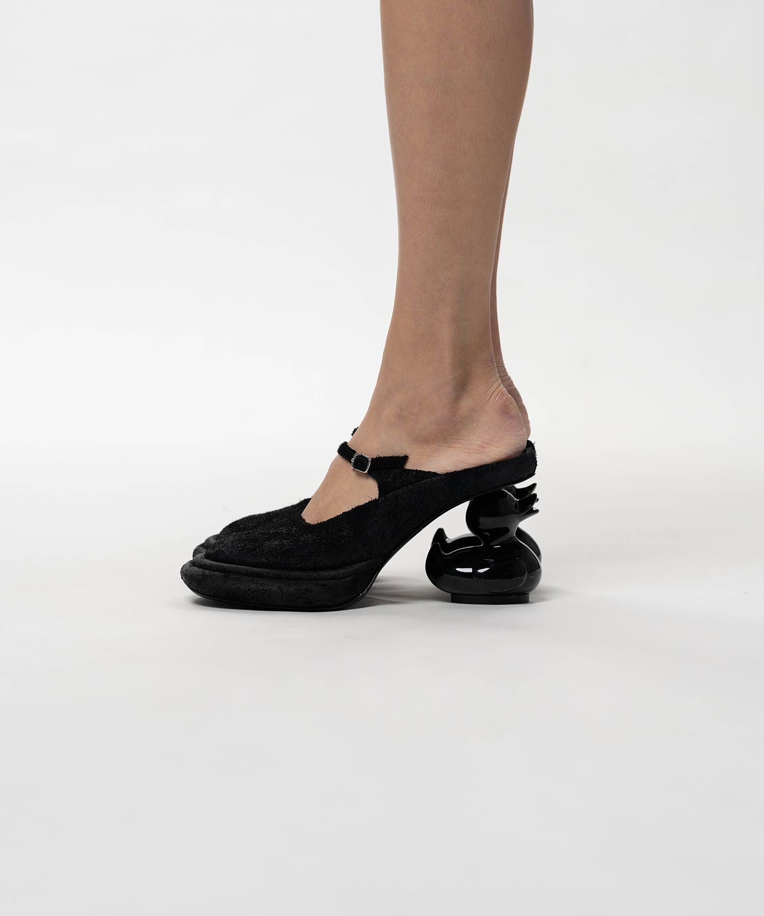 Duck Heel Suede Mule