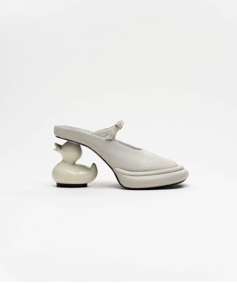 Duck Heel Suede Mule