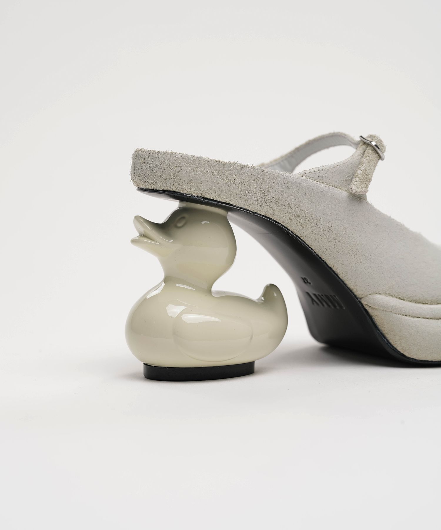 Duck Heel Suede Mule