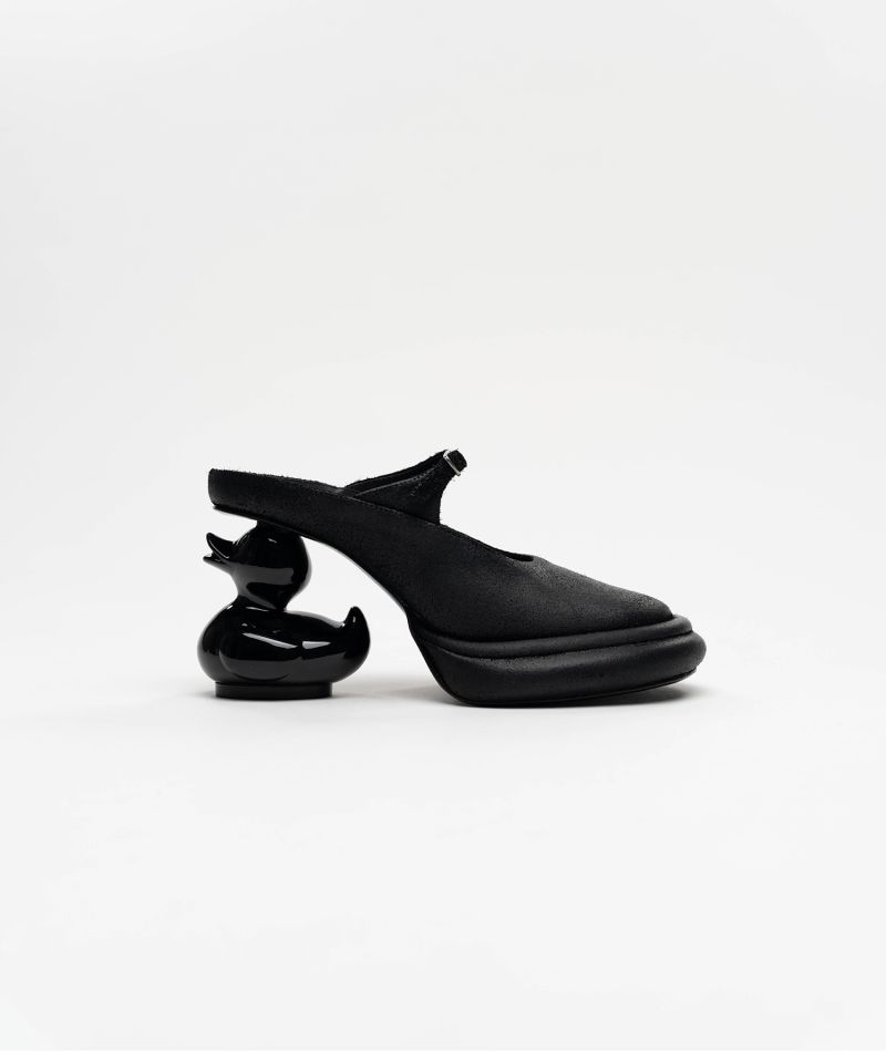 Duck Heel Suede Mule