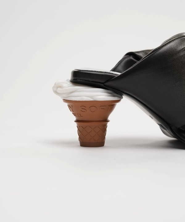 Soft Serve Heel Distressed Puffer Sandals