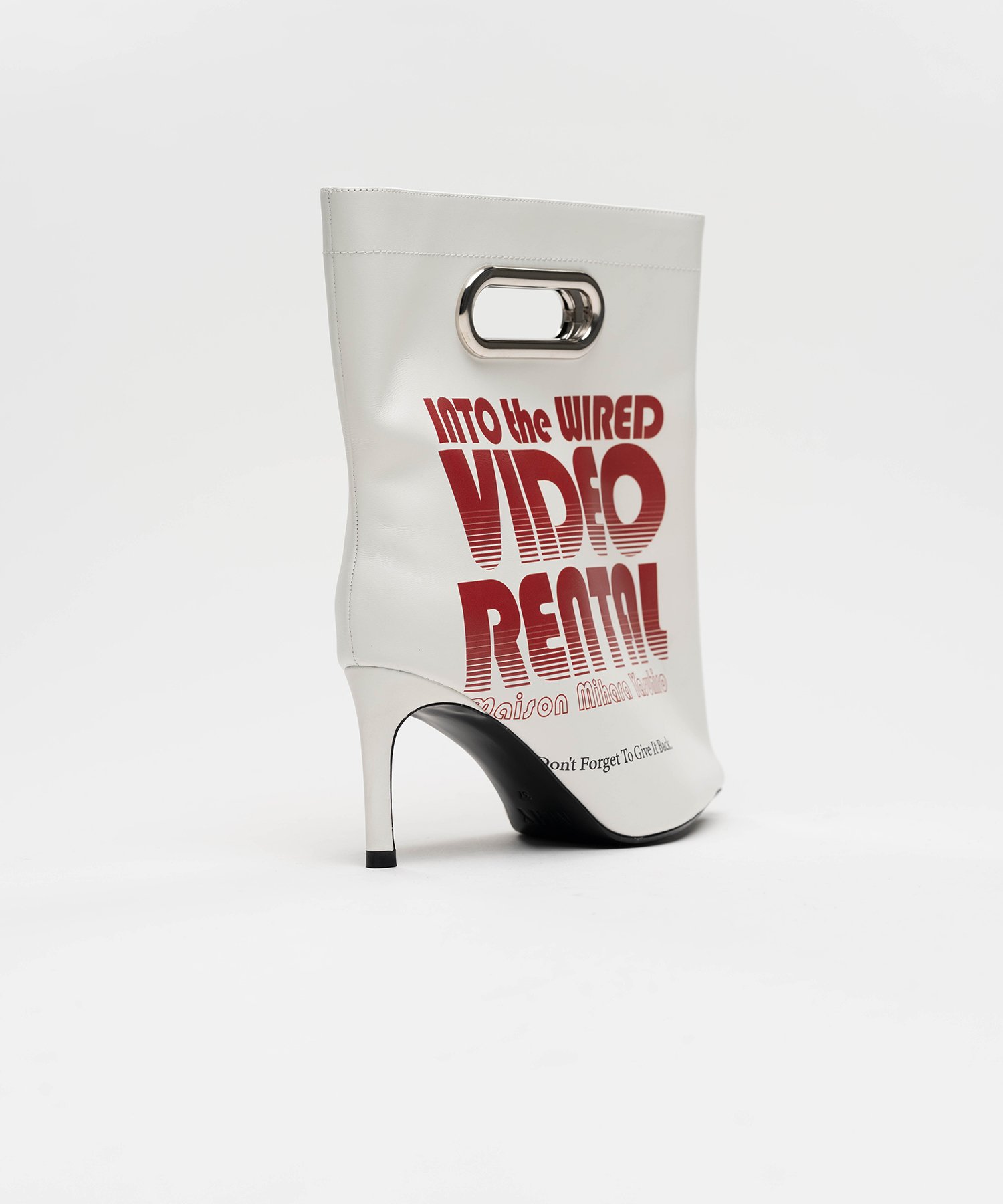 Shopping Bag Motif Pin Heel Boots