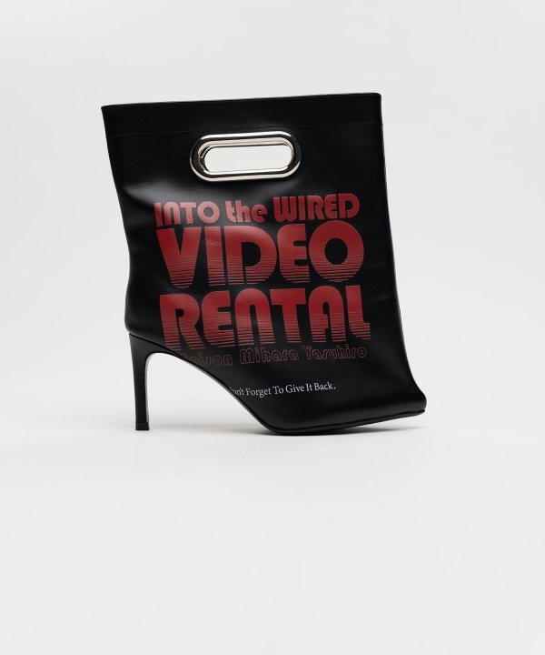 Shopping Bag Motif Pin Heel Boots